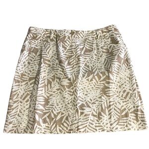 Tommy Bahama Relax Womens Beige White Lace Fern Skirt 100% Linen Size 6 New Tags